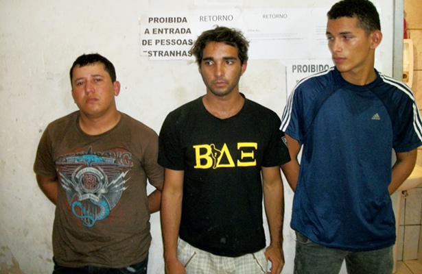 Da esquerda para a direita: Luciano Santos Dias, 23 anos; Solrac Rodrigues Vasconcelos, de 20 anos e Caio Duarte Penha, 19 anos