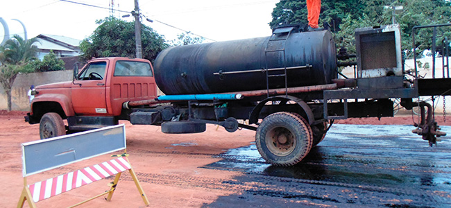 Prefeitura reinicia obras de pavimentação asfáltica no centro da cidade . Foto: Igor Almeida / Giro de notícias